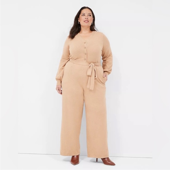 Lane Bryant Sweaters - NWT Camel Sweater Knit Jumpsuit